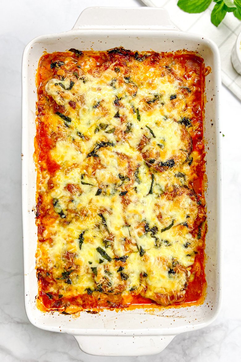 Healthy and Gluten Free Baked Eggplant Parmesan