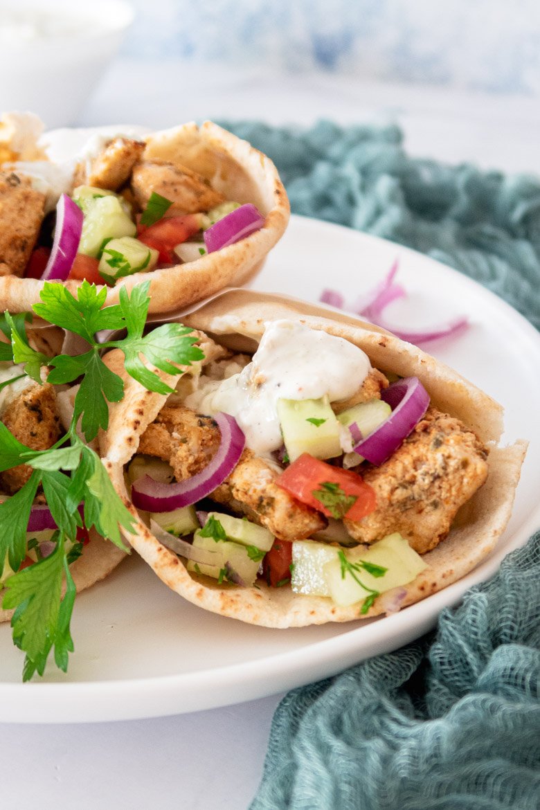 Chicken gyros greek sandwich